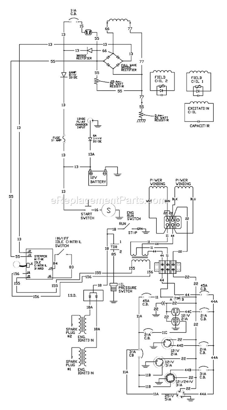 Page E Diagram and Parts List for 1775-0  Briggs and Stratton Generator
